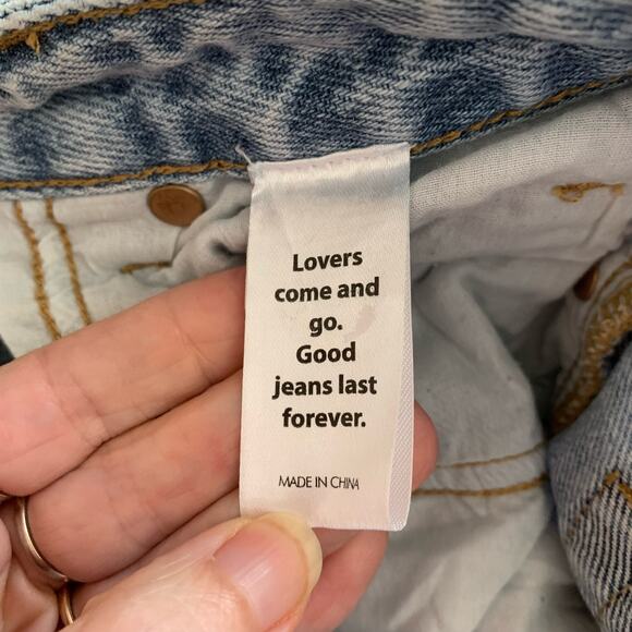 PacSun Boyfriend Jeans Light Blue Flower Graphic Sz 24 - Picture 12 of 16